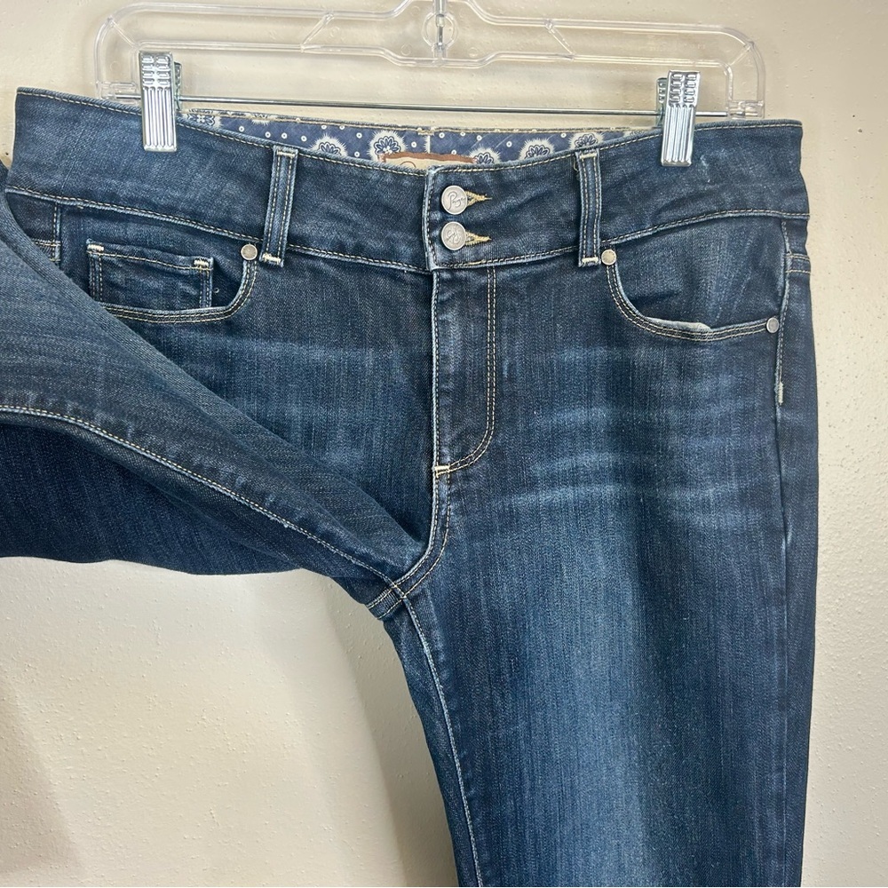 PAIGE Womens 31 Dark Blue High Rise Bootcut Jeans Western Y2K Boho Classic Denim - Picture 4 of 10